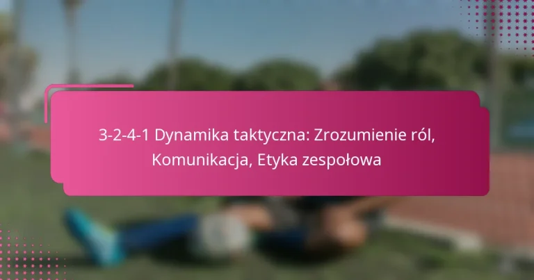 3-2-4-1 Dynamika taktyczna: Zrozumienie ról, Komunikacja, Etyka zespołowa
