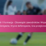 3-2-4-1 Formacja – Obowiązki zawodników: Wsparcie ofensywne, Krycie defensywne, Gra przejściowa