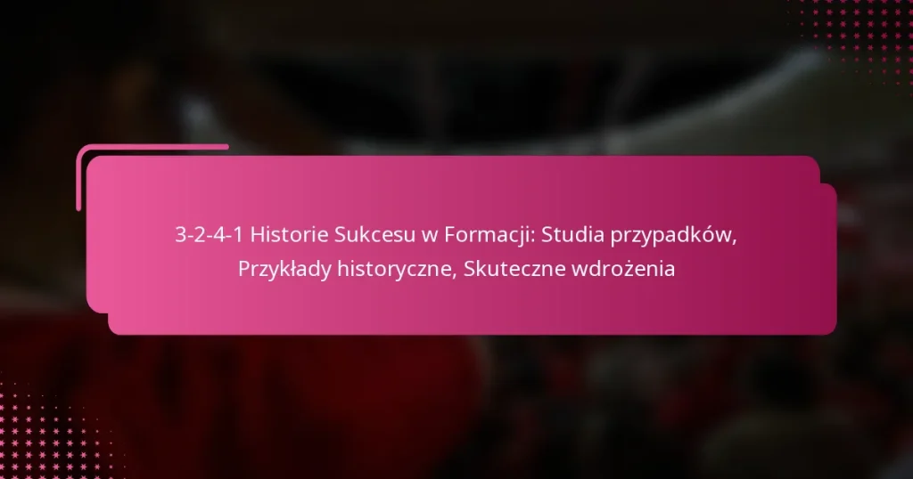 3-2-4-1 Historie Sukcesu w Formacji: Studia przypadków, Przykłady historyczne, Skuteczne wdrożenia