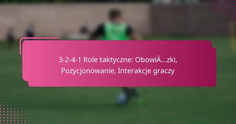 3-2-4-1 Role taktyczne: Obowiązki, Pozycjonowanie, Interakcje graczy