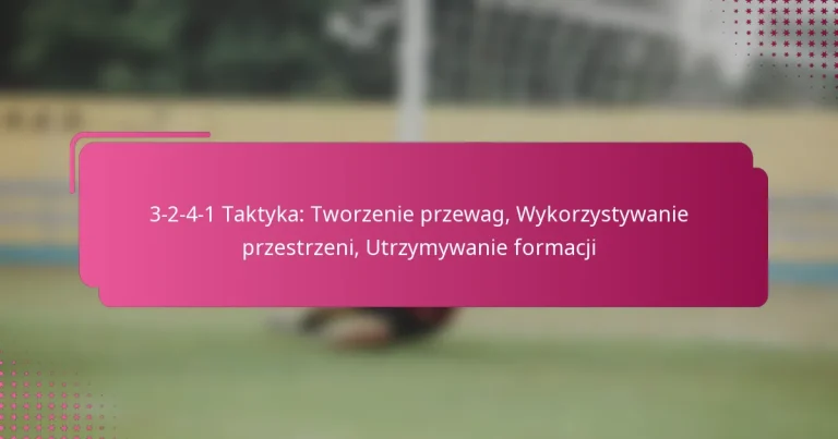 3-2-4-1 Taktyka: Tworzenie przewag, Wykorzystywanie przestrzeni, Utrzymywanie formacji
