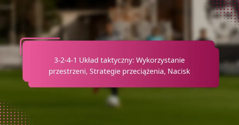 3-2-4-1 Układ taktyczny: Wykorzystanie przestrzeni, Strategie przeciążenia, Nacisk