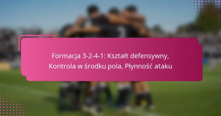 Formacja 3-2-4-1: Kształt defensywny, Kontrola w środku pola, Płynność ataku