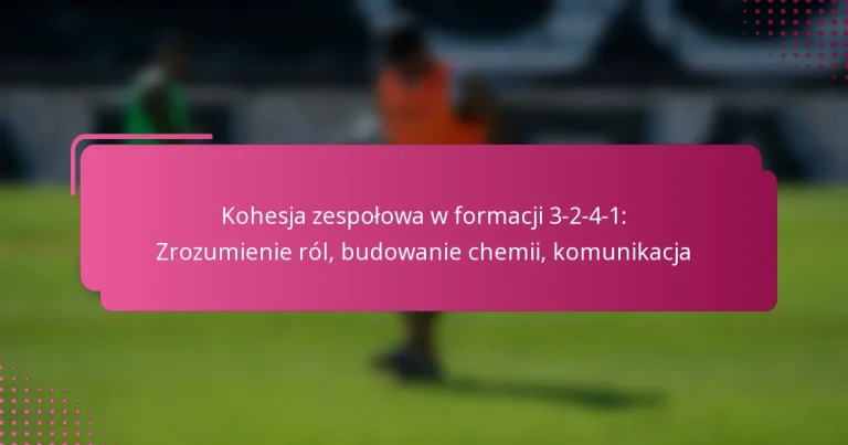 Kohesja zespołowa w formacji 3-2-4-1: Zrozumienie ról, budowanie chemii, komunikacja