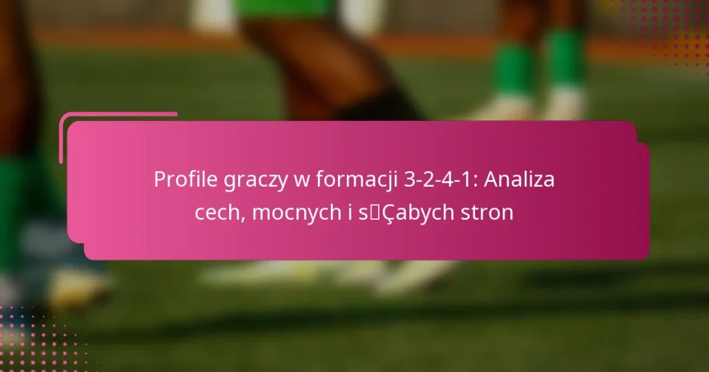 Profile graczy w formacji 3-2-4-1: Analiza cech, mocnych i słabych stron