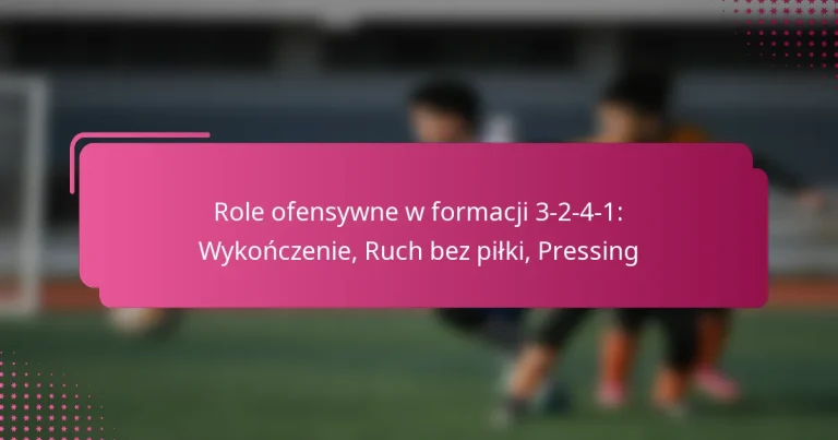 Role ofensywne w formacji 3-2-4-1: Wykończenie, Ruch bez piłki, Pressing