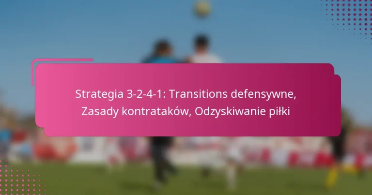 Strategia 3-2-4-1: Transitions defensywne, Zasady kontrataków, Odzyskiwanie piłki