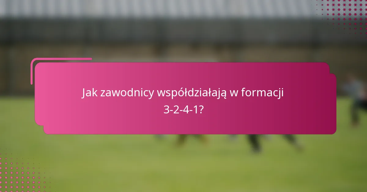 Jak zawodnicy współdziałają w formacji 3-2-4-1?